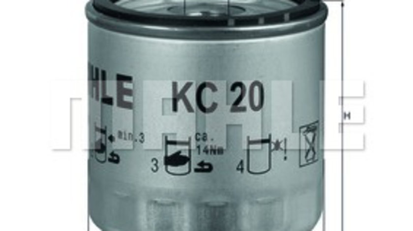 Filtru combustibil (KC20 MAHLE KNECHT) DEUTZ-FAHR,FENDT,FORD,GRECAV,IVECO,MITSUBISHI,PIAGGIO