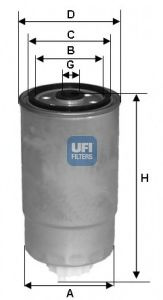 Filtru combustibil PEUGEOT BOXER platou / sasiu (ZCT) (1994 - 2002) UFI 24.351.00 piesa NOUA