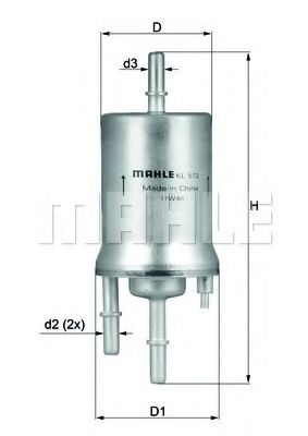 Filtru combustibil VW CADDY ALLTRACK caroserie (SAA) (2015 - 2016) MAHLE ORIGINAL KL 572 piesa NOUA