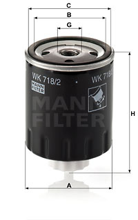 Filtru combustibil (WK7182 MANN-FILTER) MITSUBISHI,OPEL,RENAULT,VAUXHALL,VOLVO