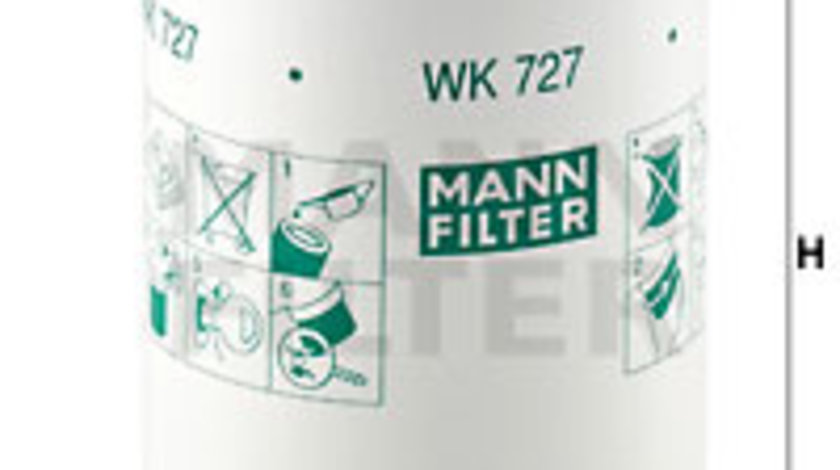 Filtru combustibil (WK727 MANN-FILTER) AGCO,HEULIEZ,IRISBUS,IVECO,RENAULT TRUCKS