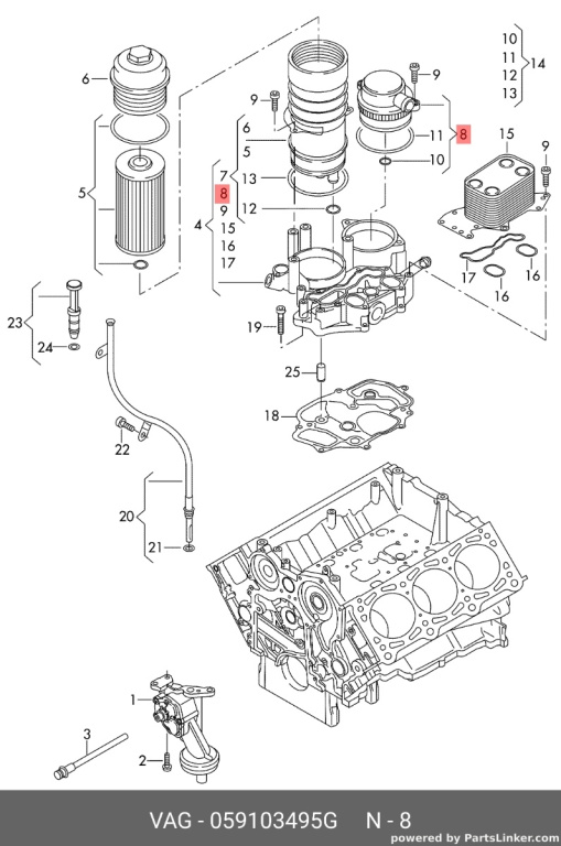 Filtru epurator Audi A4 B8 2.7 TDI CGK OEM 059103495G