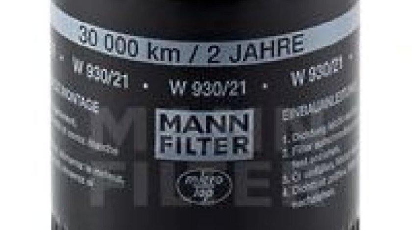 Filtru ulei AUDI A6 (4F2, C6) (2004 - 2011) MANN-FILTER W 930/21 piesa NOUA