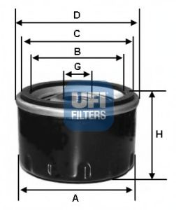 Filtru ulei CITROEN C5 II Break (RE) (2004 - 2016) UFI 23.191.00 piesa NOUA