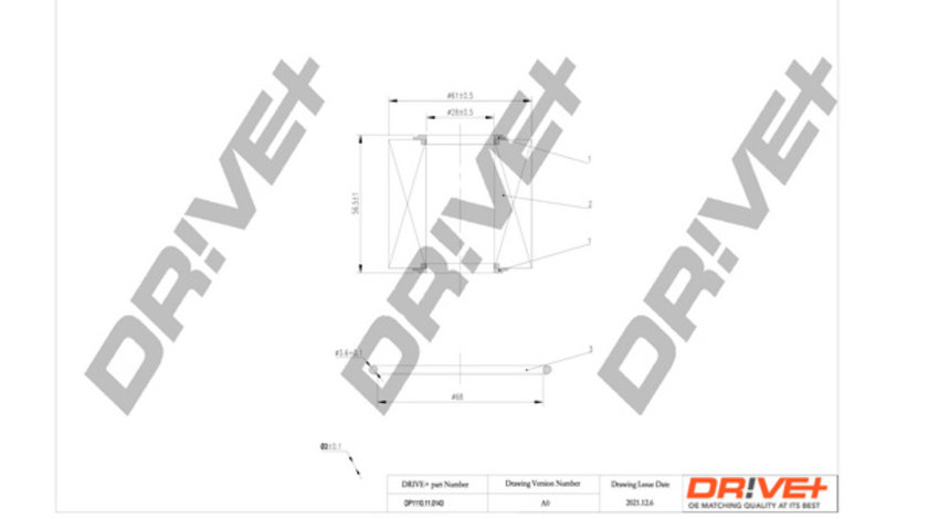 Filtru ulei (DP1110110143 DRIVE) DAIHATSU,LEXUS,LOTUS,PERODUA,SUBARU,TOYOTA