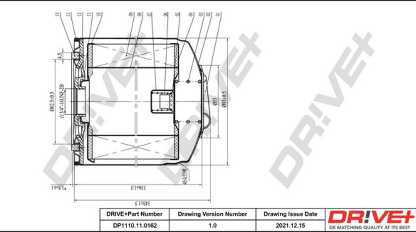 Filtru ulei (DP1110110162 DRIVE) ARO,AUDI,MULTICAR,ROVER,SEAT,VOLVO,VW