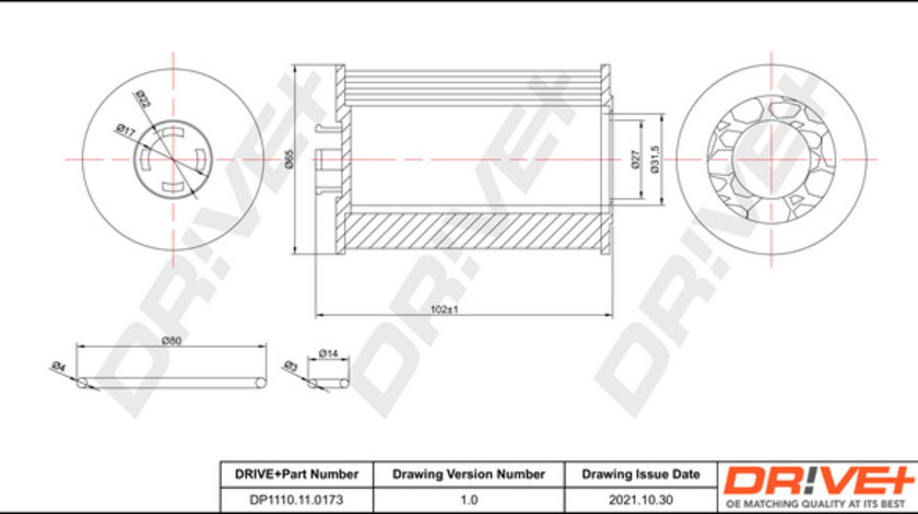 Filtru ulei (DP1110110173 DRIVE) AUDI,MAN,SEAT,SKODA,VW