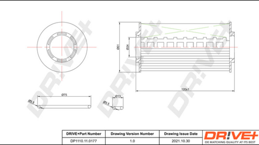 Filtru ulei (DP1110110177 DRIVE) HYUNDAI,KIA