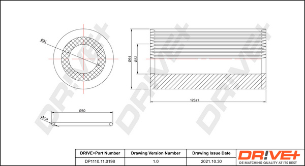 Filtru ulei (DP1110110198 DRIVE) AUDI,VW