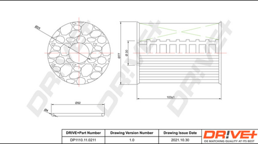 Filtru ulei (DP1110110211 DRIVE) NISSAN,OPEL,RENAULT,RENAULT TRUCKS,VAUXHALL