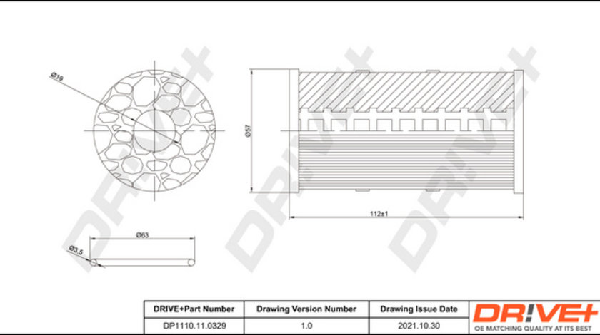 Filtru ulei (DP1110110329 DRIVE) FIAT,MERCEDES-BENZ,NISSAN,OPEL,RENAULT,VAUXHALL