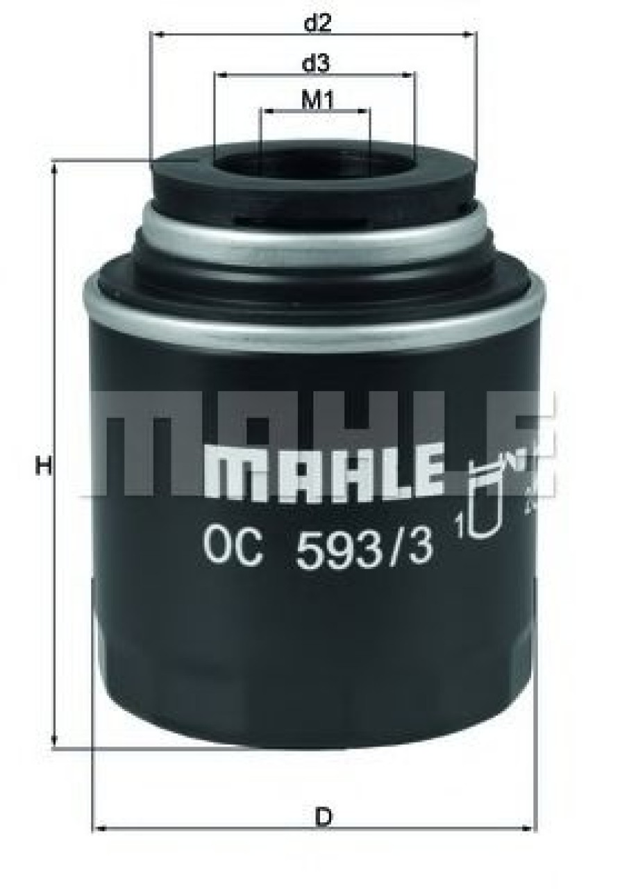 Filtru ulei SKODA FABIA II Combi (2007 - 2014) MAHLE ORIGINAL OC 593/3 piesa NOUA