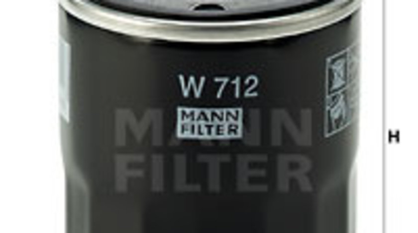 Filtru ulei (W712 MANN-FILTER) AUSTIN,BEDFORD,FORD,FORD AUSTRALIA,INNOCENTI,LDV,LOTUS,MG,MORRIS,OPEL,ROVER,STEYR,VAUXHALL