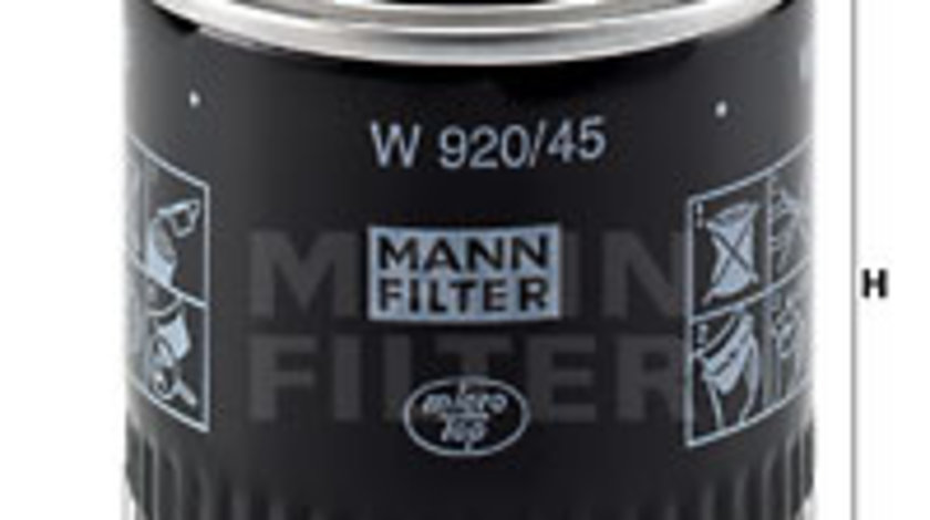 Filtru ulei (W92045 MANN-FILTER) FORD,FORD AUSTRALIA,FORD USA,JEEP,LAND ROVER,MAZDA,MG,ROVER