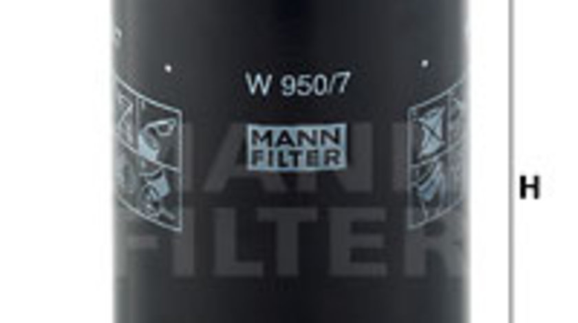 Filtru ulei (W9507 MANN-FILTER) EBRO,KIOTI,LANDINI,MASSEY FERGUSON,NISSAN,RENAULT TRUCKS,VOLVO,VW