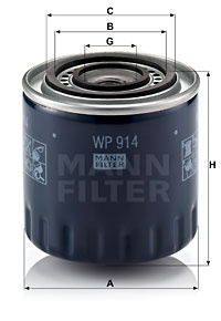 Filtru ulei (WP914 MANN-FILTER) RENAULT