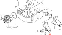 Flansa termostat 03G121121D Vw Passat B6 2.0 TDI 2...