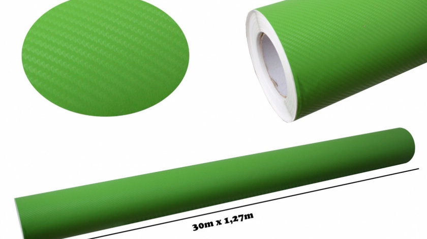 Folie auto carbon 3d texturata verde - colant auto 1.27 / (30M) CF329