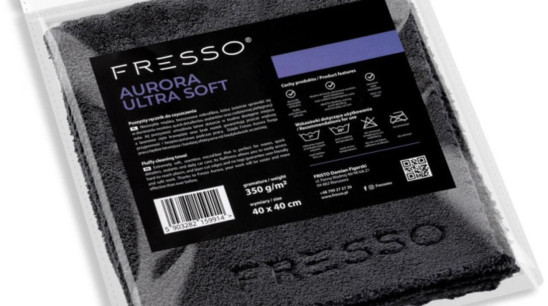 Fresso Aurora Ultra Soft Laveta Microfibra Ultra Soft Auto 40x40cm 350gsm FR-AUS