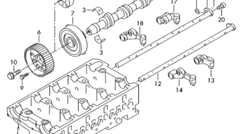 Fulie ax cu came 2.0 TDI (E4) Seat Leon 1P DSG 103 kw BKD 2007 2008 OEM 03G109240