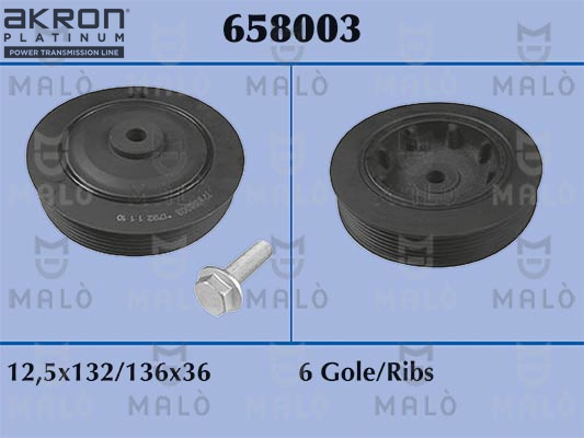 Fulie curea, arbore cotit (658003 AKR) RENAULT