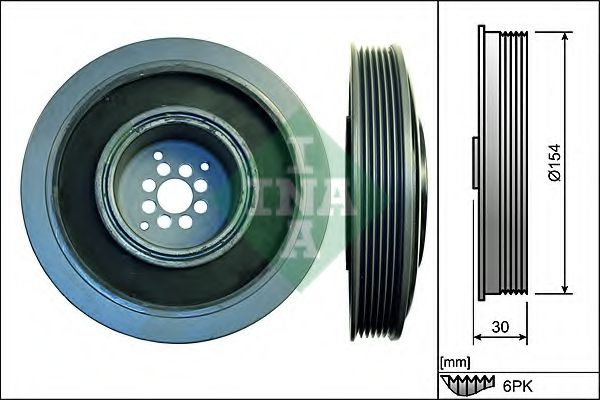 Fulie curea, arbore cotit AUDI Q7 (4L) (2006 - 2015) INA 544 0102 10 piesa NOUA