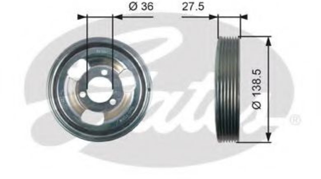 Fulie curea, arbore cotit BMW Seria 3 Touring (F31) (2011 - 2016) GATES TVD1117 piesa NOUA