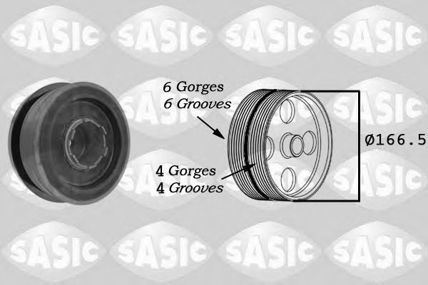 Fulie curea, arbore cotit BMW Seria 5 Touring (E61) (2004 - 2010) SASIC 9001808 piesa NOUA