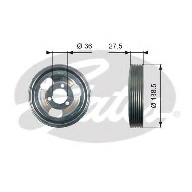 Fulie curea, arbore cotit CITROEN BERLINGO caroserie (B9) (2008 - 2016) GATES TVD1117 piesa NOUA