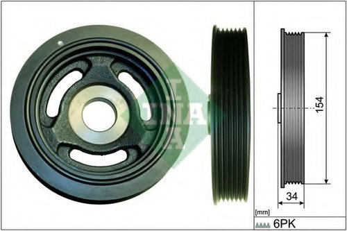 Fulie curea, arbore cotit CITROEN C4 II (B7) (2009 - 2016) INA 544 0104 10 piesa NOUA