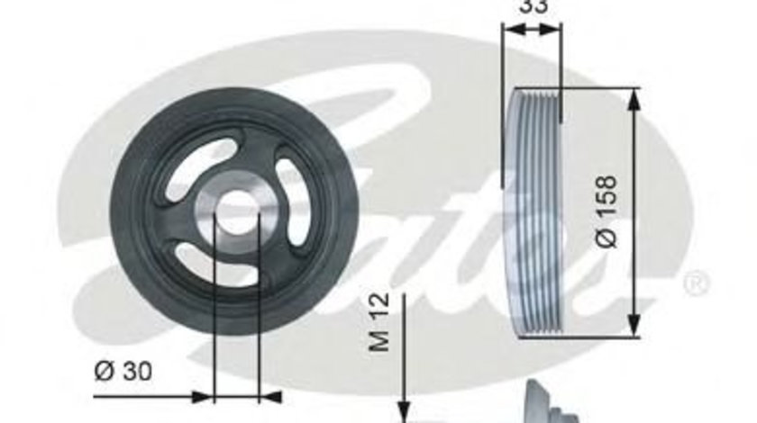 Fulie curea, arbore cotit CITROEN NEMO combi (2009 - 2016) GATES TVD1061A piesa NOUA