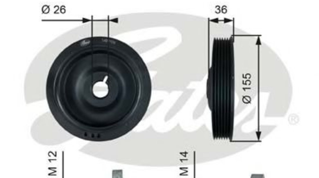 Fulie curea, arbore cotit DACIA DUSTER (2010 - 2016) GATES TVD1126A piesa NOUA