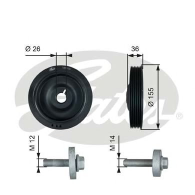 Fulie curea, arbore cotit DACIA LODGY (2012 - 2016) GATES TVD1126A piesa NOUA