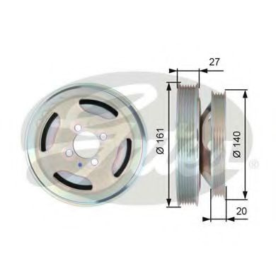 Fulie curea, arbore cotit FIAT ALBEA (178) (1996 - 2009) GATES TVD1075 piesa NOUA