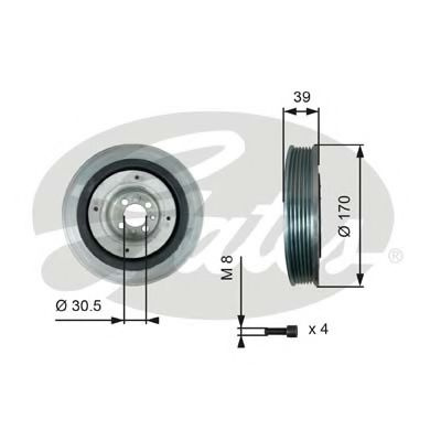 Fulie curea, arbore cotit FIAT BRAVO II (198) (2006 - 2016) GATES TVD1013A piesa NOUA