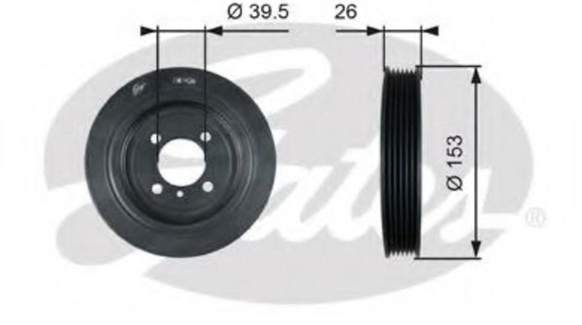 Fulie curea, arbore cotit HYUNDAI SONATA V (NF) (2005 - 2010) GATES TVD1129 piesa NOUA