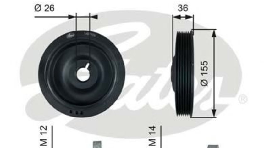 Fulie curea, arbore cotit INFINITI Q30 (2015 - 2016) GATES TVD1126A piesa NOUA