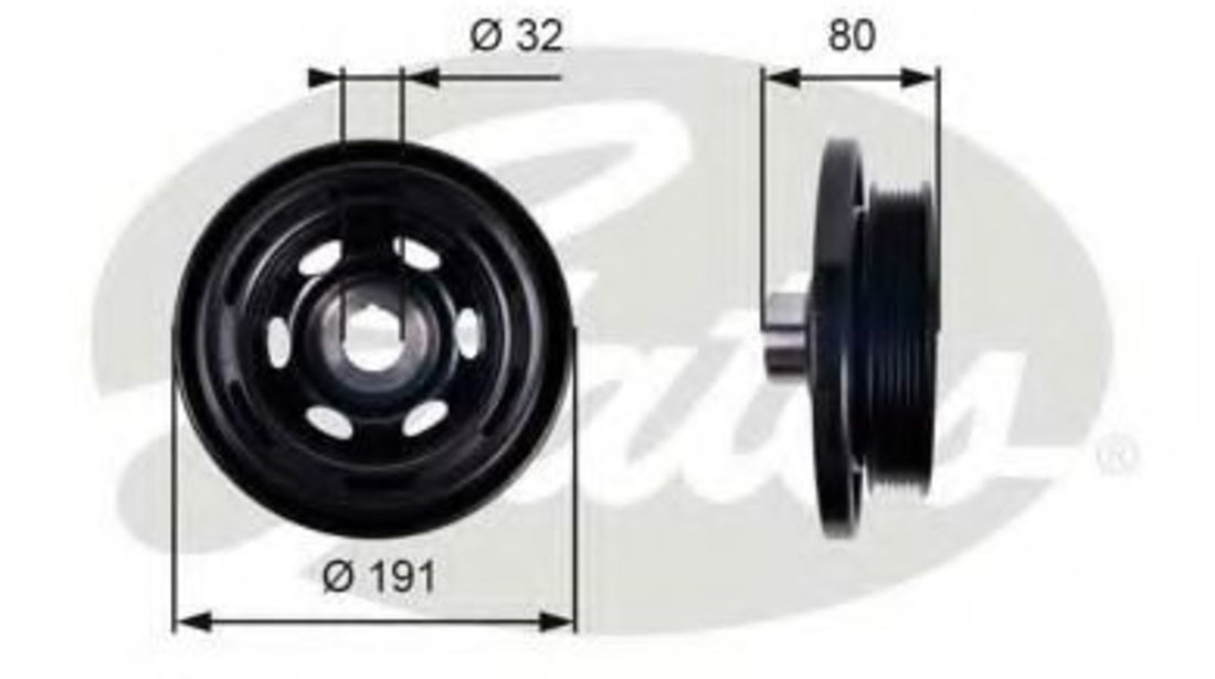 Fulie curea, arbore cotit MERCEDES SPRINTER 4,6-t caroserie (906) (2006 - 2016) GATES TVD1089 piesa NOUA