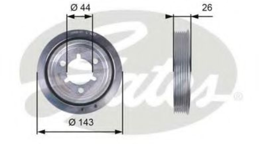 Fulie curea, arbore cotit PEUGEOT 307 (3A/C) (2000 - 2016) GATES TVD1055 piesa NOUA