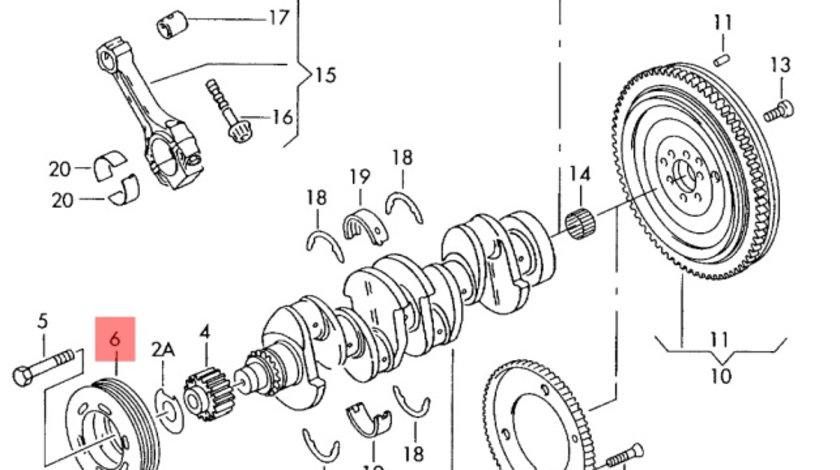 Fulie vibrochen 06A105243E Audi A4 B6 Sedan 2003 1.8T AVJ OEM 06A105243E