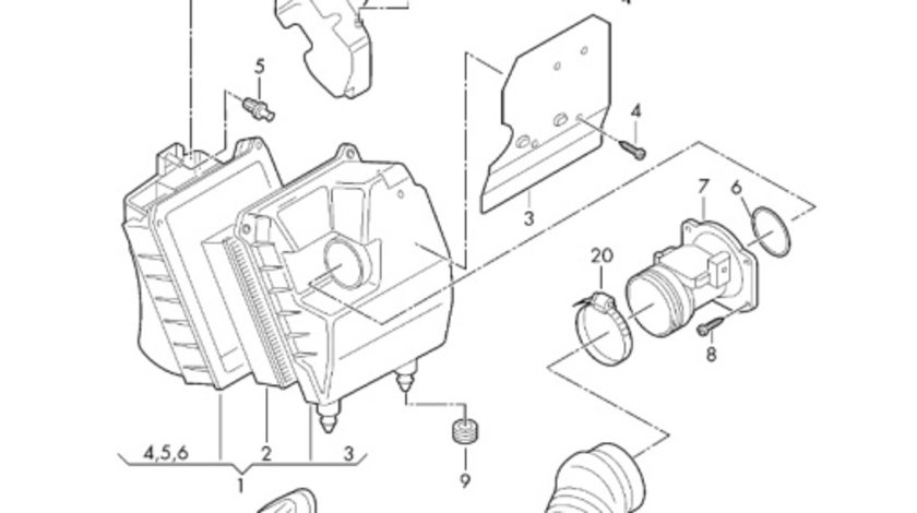 Furtun admisie turbo Audi A4 8E 2006 2007 2.0 TDI BLB OEM 8E0129615J