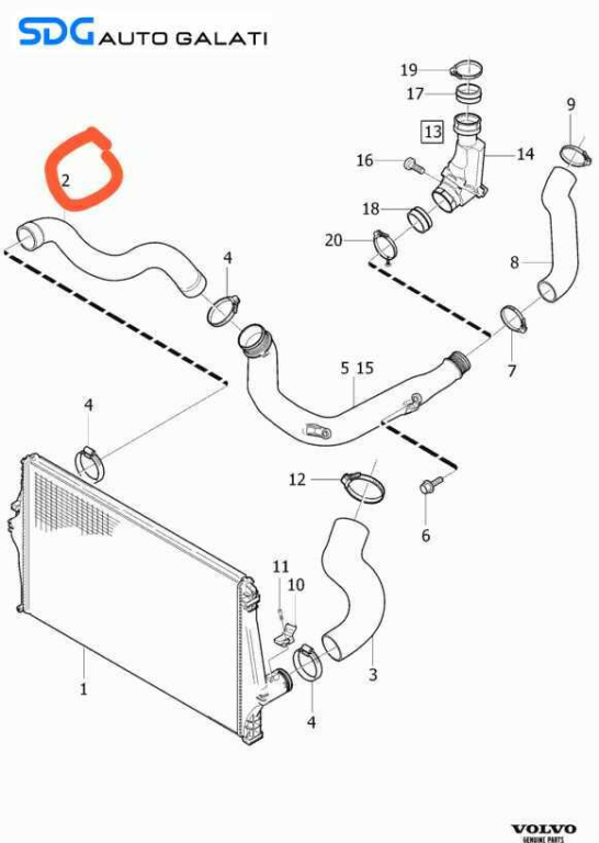 Furtun Aer Intercooler Dreapta Volvo S80 2.4 D 2001 - 2006 [C6663]