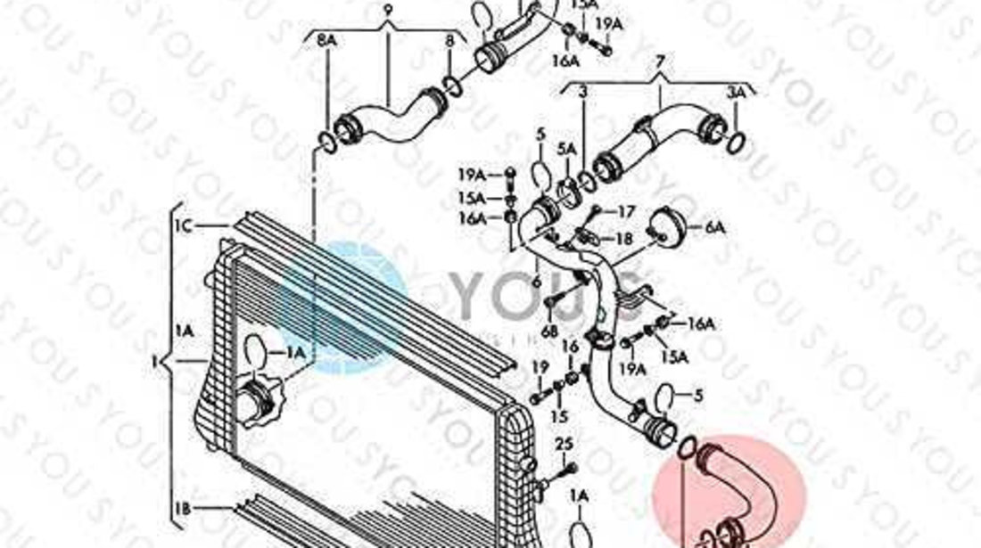 Furtun Conducta Presiune Aer Intercooler Audi A3 8P 1.8 TFSI BYT BZB CDAA 2004 - 2013 [C6470]