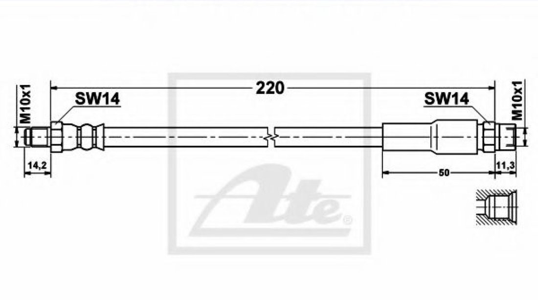 Furtun frana AUDI A4 (8D2, B5) (1994 - 2001) ATE 24.5113-0220.3 piesa NOUA