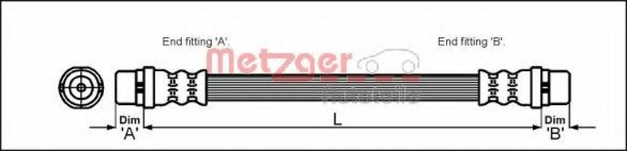 Furtun frana AUDI A4 (8EC, B7) (2004 - 2008) METZGER 4112829 piesa NOUA