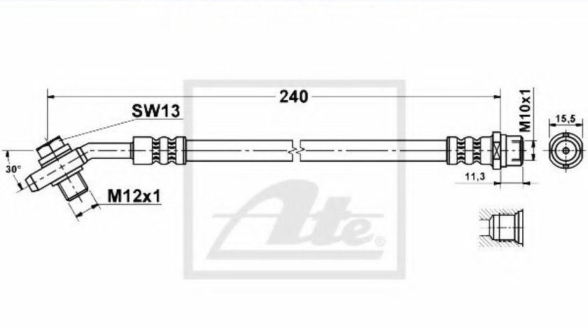 Furtun frana AUDI A4 Avant (8D5, B5) (1994 - 2001) ATE 24.5244-0240.3 piesa NOUA