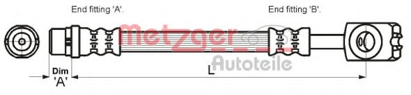 Furtun frana AUDI A4 Avant (8D5, B5) (1994 - 2001) METZGER 4116214 piesa NOUA