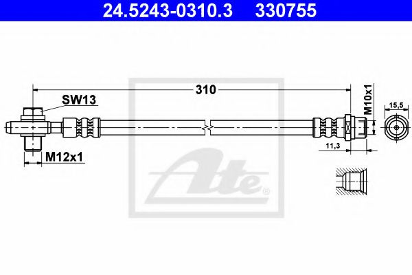 Furtun frana AUDI A6 Avant (4B5, C5) (1997 - 2005) ATE 24.5243-0310.3 piesa NOUA