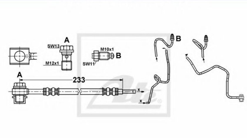 Furtun frana AUDI TT Roadster (8N9) (1999 - 2006) ATE 24.1253-0020.3 piesa NOUA