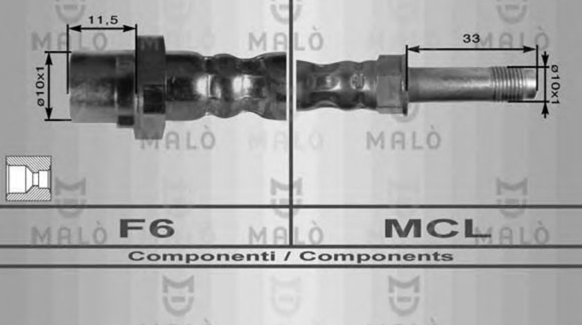 Furtun frana BMW Seria 3 Cabriolet (E46) (2000 - 2007) MALO 8909 piesa NOUA